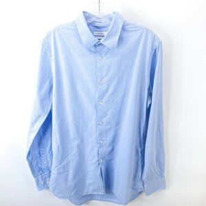 J.Lindeberg Mens Blue Cotton Long Sleeve Slim Fit Button Down Shirt Size 42/16.5